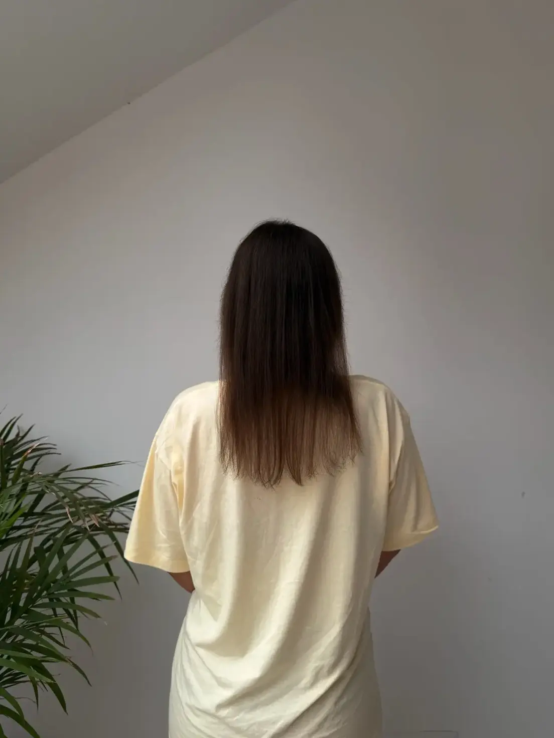 Antes de las extensiones, vista posterior